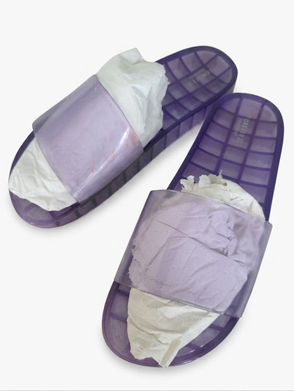 Forever 21 Purple Clear Slide Sandals
